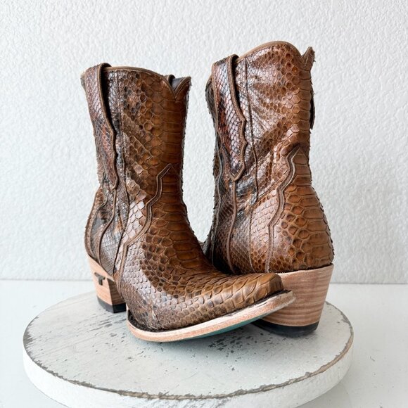 Lane VICKSON Womens Cowboy Bootie 8 Copperhead Western Cowgirl Short Ankle Boots - Picture 2 of 13